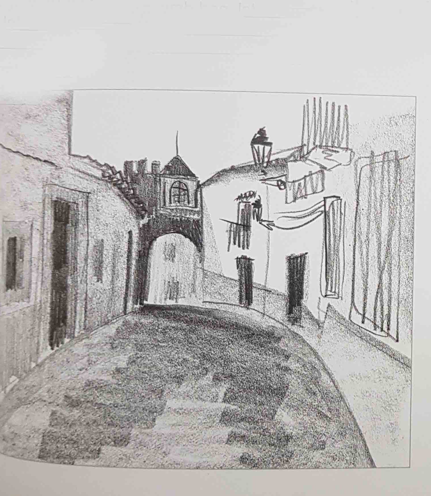 рисунок карандашом городского пейзажа