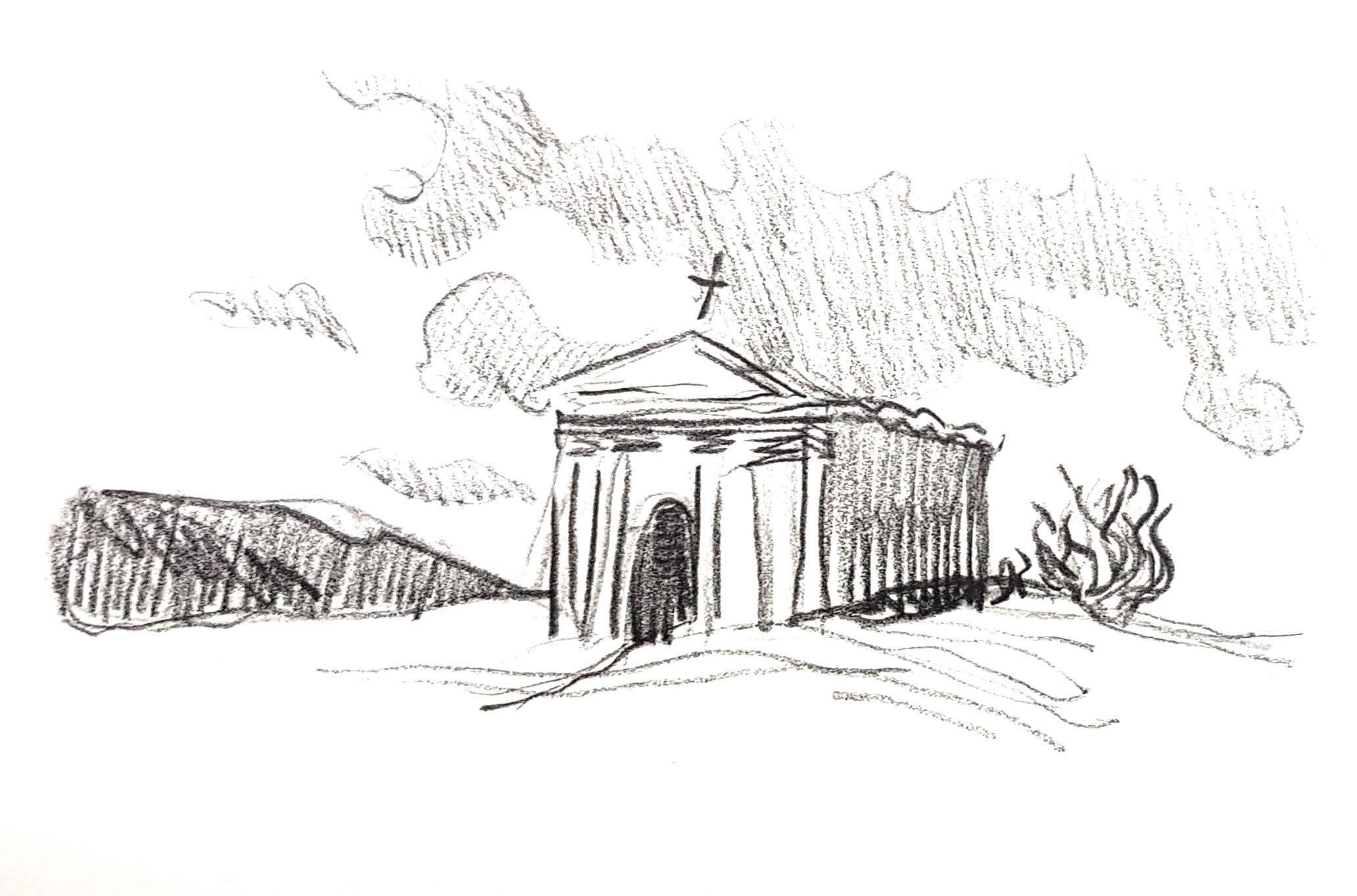 Набросок здания церкви